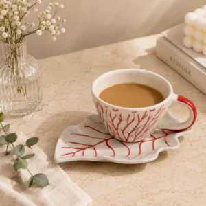 LEAF CUP AND SAUCER