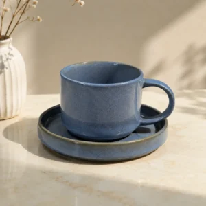 REY CERAMIC SOUP CUP WITH MULTIFUNCTIONAL LID & SAUCER